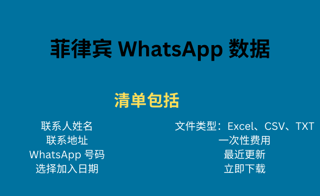 菲律宾 WhatsApp 数据