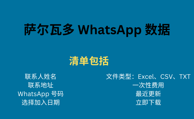 萨尔瓦多 WhatsApp 数据