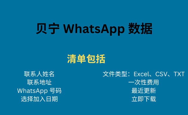 贝宁 WhatsApp 数据